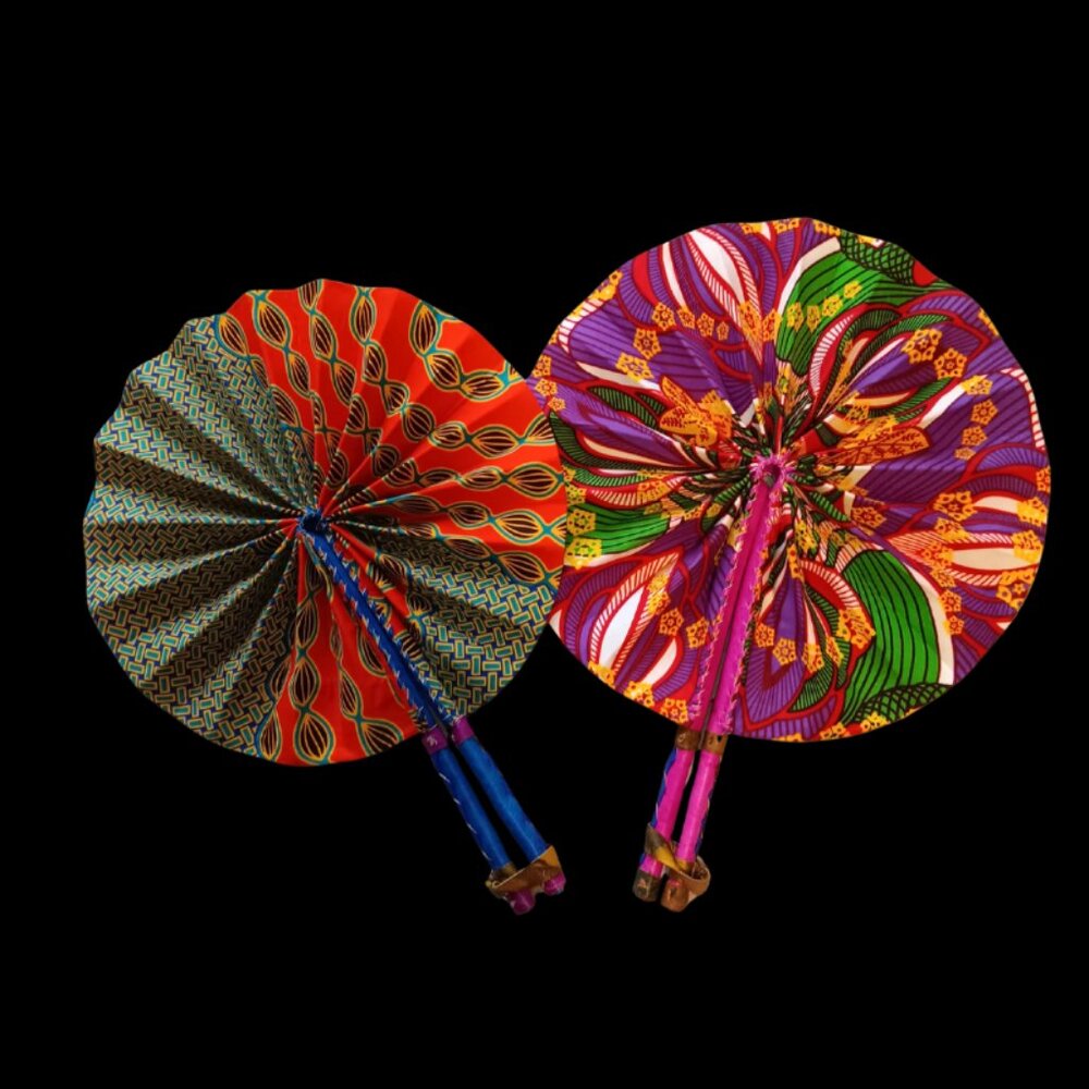 Summer TIME!! Ghana Fabric Fans Multi Color Fans